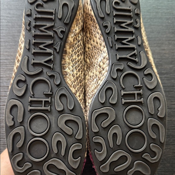 Jimmy Choo Snakeskin Pink and Cream Loafers size 36 - Picture 6 of 11